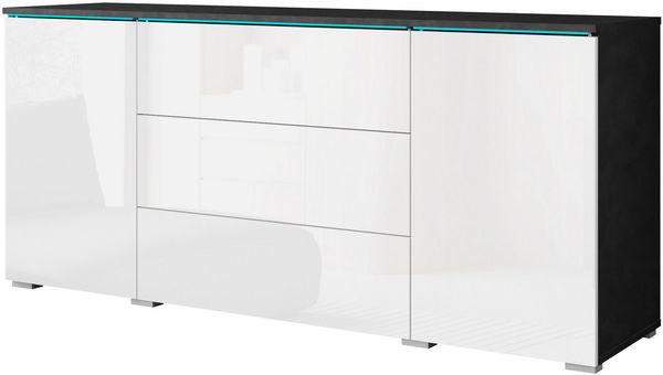 INOSIGN Sideboard VERA, grifflos, verstellbare Einlegeböden, Wahlweise mit oder ohne Beleuchtung