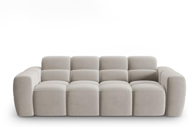 Micadoni Sofa Lisa 3-Sitzer Samtstoff Casino Helles Beige