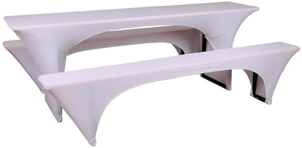 GO-DE Bierzeltgarnitur-Spannhussen 50cm 50 cm x 220 cm x 70 cm, weiß