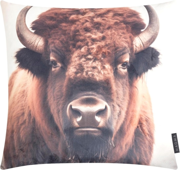 MAGMA Kissenhülle Wild Animals Digitaldruck - ca. 45 x 45cm Bison