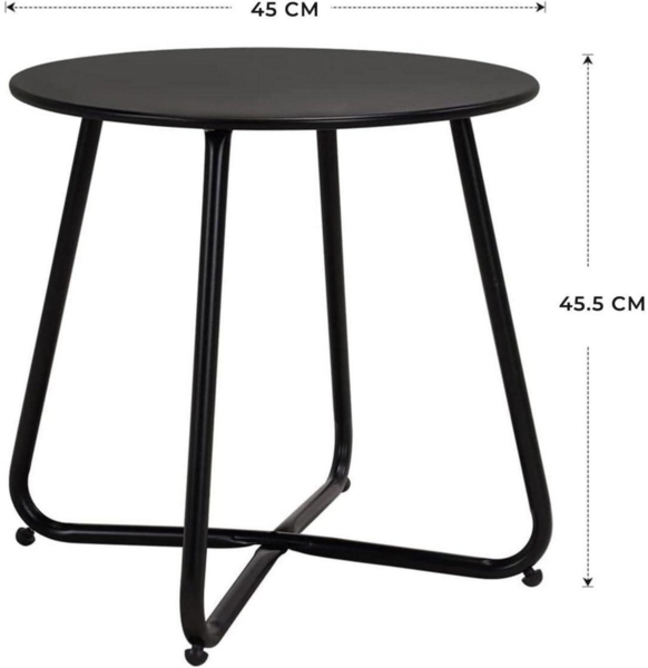 Grand patio Runder Beistelltisch Schwarz Garten Couchtisch Bild 3