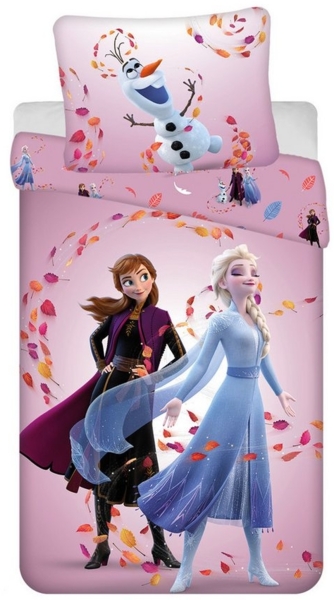 Frozen Baumwoll-Bettwäsche 140x200 cm Deckenbezug + 70x90 cm Kissenbezug mit Reißverschluss