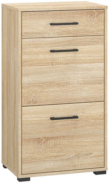 Schuhschrank 50 cm Eiche hell mit 2 Klappen CHEB-131