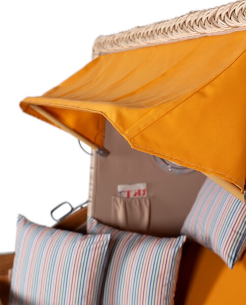 Strandkorb - bene living - Ammersee Grande XL Teak Bullauge - PE shell - Modell 586 - 2,5-Sitzer inkl. Liftersystem Bild 6