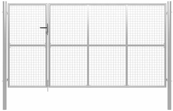 vidaXL Gartentor Stahl 350 x 150 cm Silbern 144343