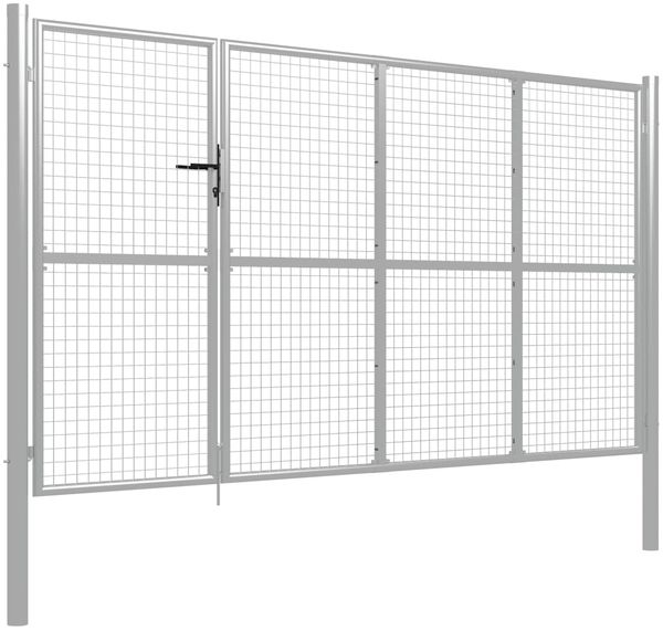 vidaXL Gartentor Stahl 350 x 150 cm Silbern 144343 Bild 2