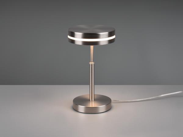 Kleine LED Tischleuchte FRANKLIN rund Höhe 25cm, Silber