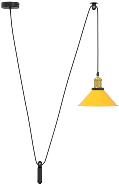 vidaXL Pendelleuchte Höhenverstellbar E27 Gelb Glänzend Ø 22 cm Metall 4103447 Bild 1