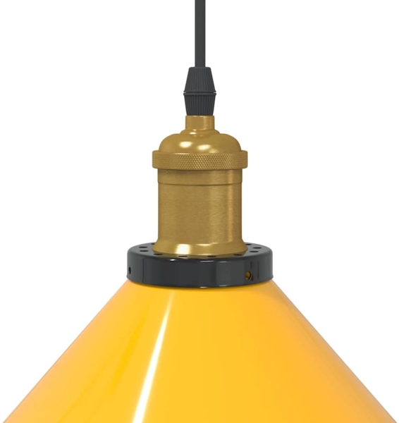 vidaXL Pendelleuchte Höhenverstellbar E27 Gelb Glänzend Ø 22 cm Metall 4103447 Bild 7