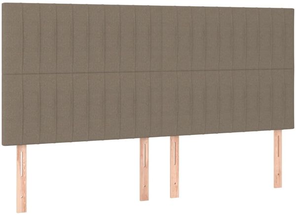 Doppelbett, Polsterbett mit Kopfteil Stoff Taupe 160x200 cm Bild 8