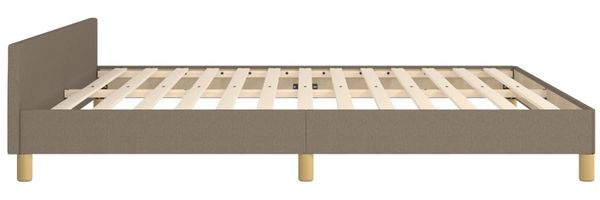Doppelbett, Polsterbett mit Kopfteil Stoff Taupe 160x200 cm Bild 7