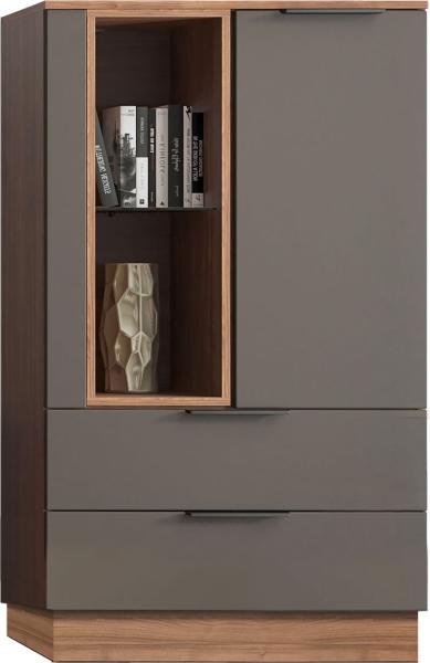 Highboard Alicante Kommode 76cm walnuss schwarzgrau Bild 1