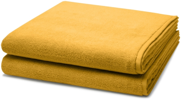 Ross Sensual Skin 2 tlg. Frottier-Set - 2 X Duschtuch (75 X 140cm) - 500 g/m2 - Senf