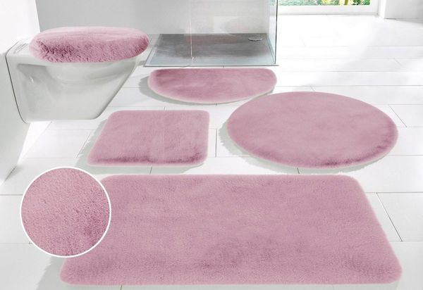 OTTO home Badematte Rabbit Badematten, Badvorleger, Badezimmer Teppich, Höhe 30 mm, rutschhemmend beschichtet, schnell trocknend, strapazierfähig, fußbodenheizungsgeeignet, Polyester, rechteckig, Kaninchenfell-Haptik, Badteppich, rechteckig, rund & als...
