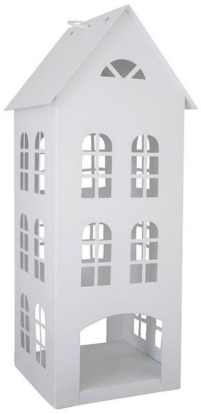 Grafelstein Kerzenlaterne Laterne WHITE HOME weiß Haus aus Metall H45cm Dekohaus