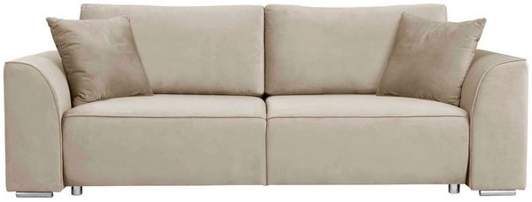 INOSIGN 3-Sitzer Beatrice Schlafsofa, wahlweise auch mit Bettfunktion und Bettkasten, incl. 2 Zierkissen