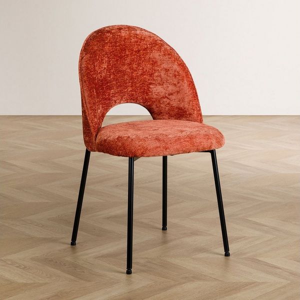 IDIMEX Esszimmerstuhl SERENA (2 St), Moderne Polsterstühle mit Metallgestell und Stoffbezug, 2er Set orange