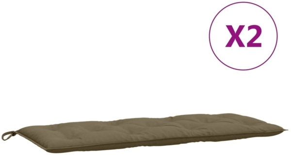 vidaXL Gartenbank-Auflagen 2 Stk. Melange Taupe 120x50x7 cm Stoff 4002605 Bild 3