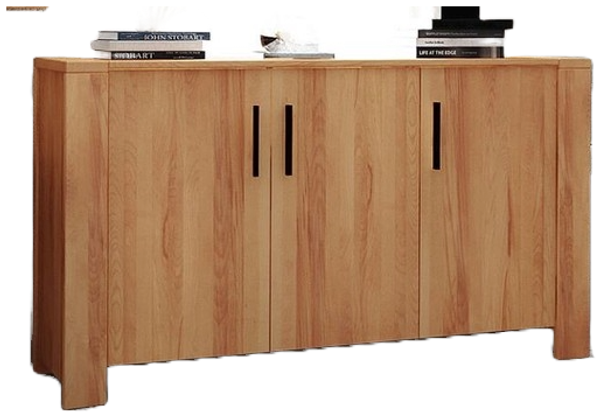 Kommode Lubic aus Kernbuche massiv 155x45x89 cm mit 3 Türen und Holzbeinen