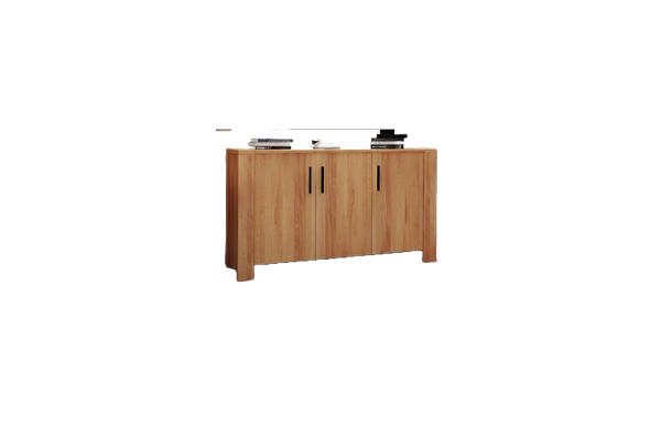 Kommode Lubic aus Kernbuche massiv 155x45x89 cm mit 3 Türen und Holzbeinen