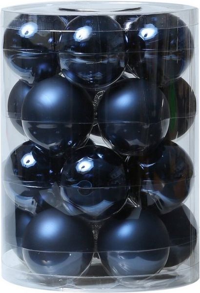 MARELIDA Weihnachtsbaumkugel Christbaumkugel Weihnachtskugel Glas D: 6cm glänzend matt blau 20St (20 St)