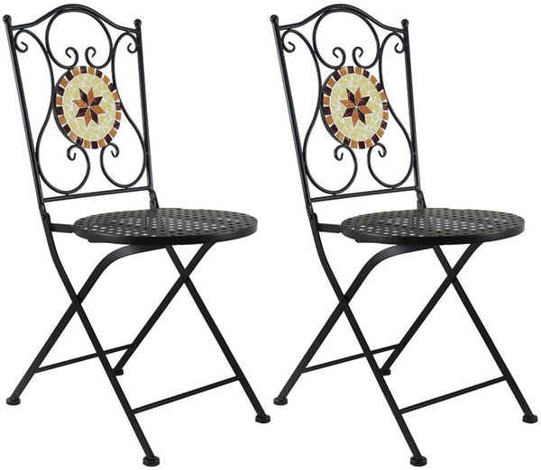 HTI-Living Gartenstuhl Gartenstuhl 2er-Set Metall Schwarz Kairo (Set, 2 St)