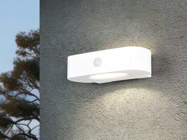 Solar Außenwandleuchte BILBAO auch per USB aufladbar mit Bewegungsmelder B: 21cm