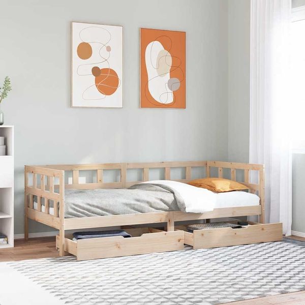 vidaXL Tagesbett mit Schubladen 90x190 cm Massivholz Kiefer 3302087