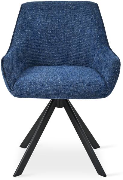 GOEURVANT 1178 Esszimmerstühle 4er-Set, 360° Drehbar, Chenille - Blau Bild 8