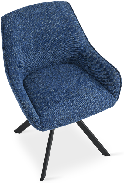 GOEURVANT 1178 Esszimmerstühle 4er-Set, 360° Drehbar, Chenille - Blau Bild 4