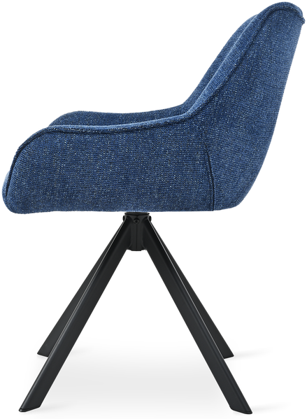 GOEURVANT 1178 Esszimmerstühle 4er-Set, 360° Drehbar, Chenille - Blau Bild 6