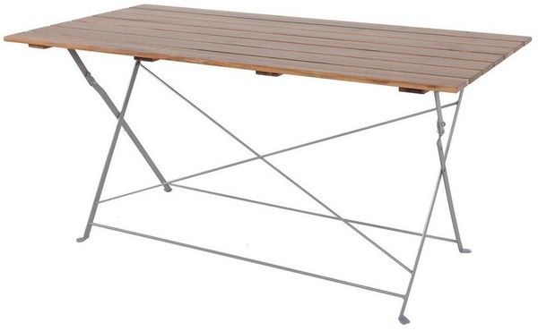 INDA-Exclusiv Küchentisch Biergarten Tisch Klapptisch Gartentisch klappbar Akazie Stahl 120x60cm