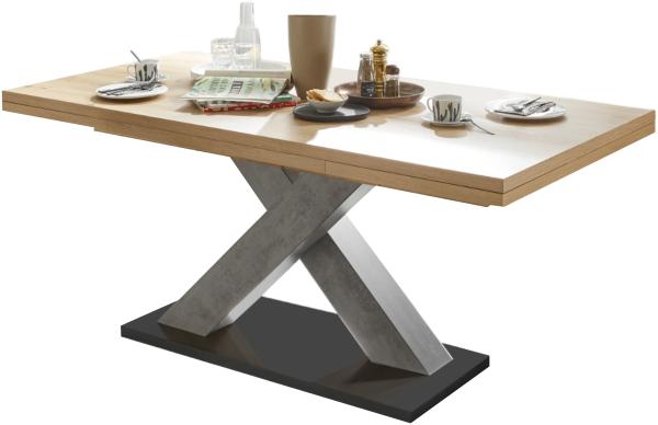 Esstisch ausziehbar Elene 180x90x76 Graphit/Asteiche 13982-180