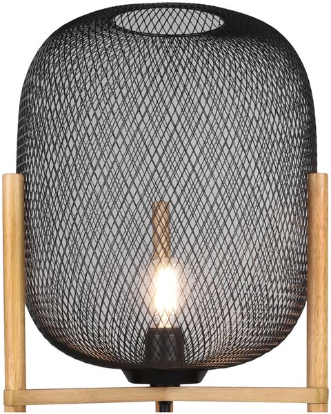 LED Stehleuchte Metall Gitterlampe Schwarz, Höhe 123cm Ø38cm Bild 6