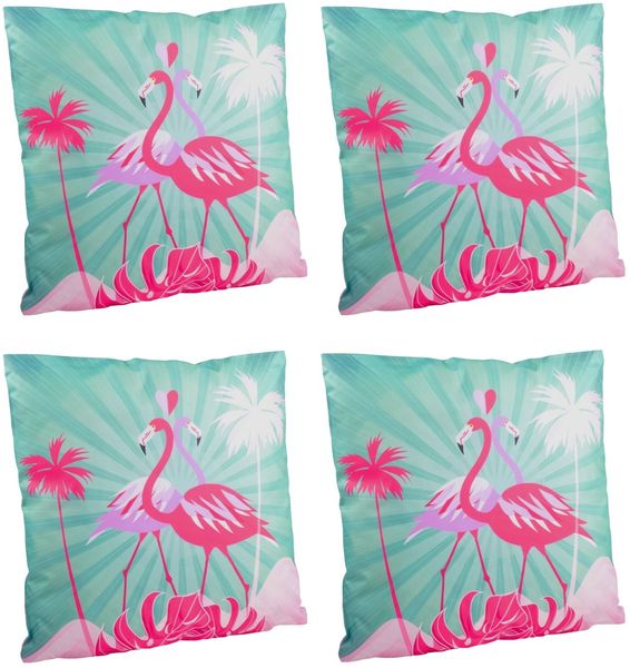 Outdoor-Kissen 4er-Set 45x45cm Dekokissen Gartenkissen Loungekissen Gartendeko