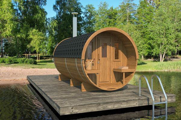 Fjordholz Fass-Sauna Modell 400 Natur