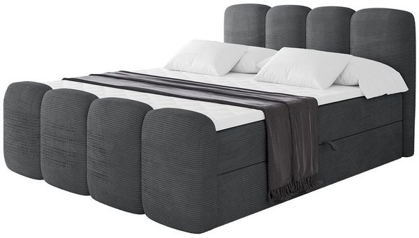 ALTDECOR Boxbett NINA-Z (Multipocket-Matratze H4, H3 Matratze Bonellfederung, Topper, Kopfteil), Doppelbett mit Fußteil