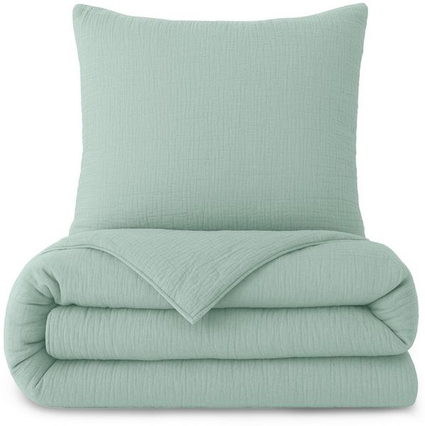 Laynenburg Bettwäsche Musselin aus 100% Baumwolle in 135x200 oder 155x220 cm, atmungsaktiv & bügelfrei – 2 lagig mit Reißverschluss & Haltebändern