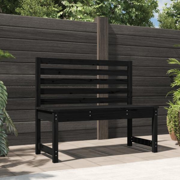 vidaXL Gartenbank Schwarz 109 cm Massivholz Kiefer 824036