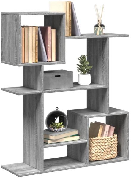 vidaXL Raumteiler-Bücherregal Grau Sonoma 92x29x112 cm Holzwerkstoff 858125