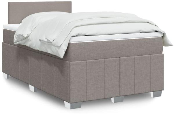 vidaXL Boxspringbett mit Matratze Taupe 120x200 cm Stoff 3289332