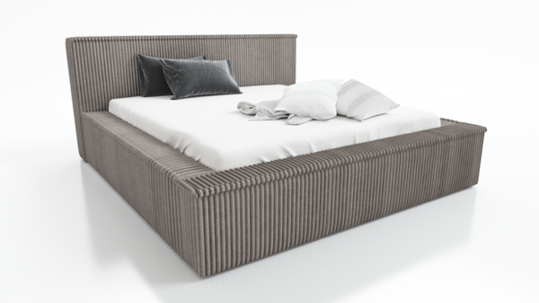 A&J MöbelLand 'Rio' Polsterbett, Braun, 180x200 cm, mit Matratze