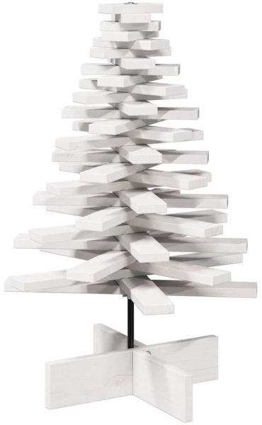 vidaXL Weihnachtsbaum zum Schmücken Weiß 80 cm Massivholz Kiefer 858202
