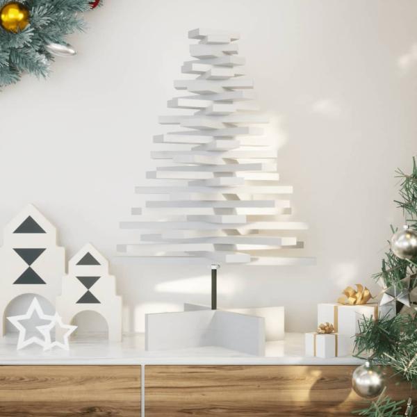 vidaXL Weihnachtsbaum zum Schmücken Weiß 80 cm Massivholz Kiefer 858202