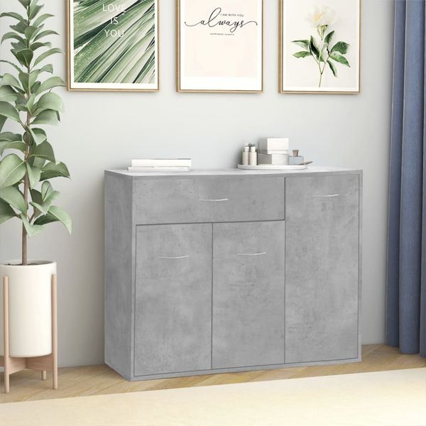 vidaXL Sideboard Betongrau 88x30x70 cm Holzwerkstoff 800679