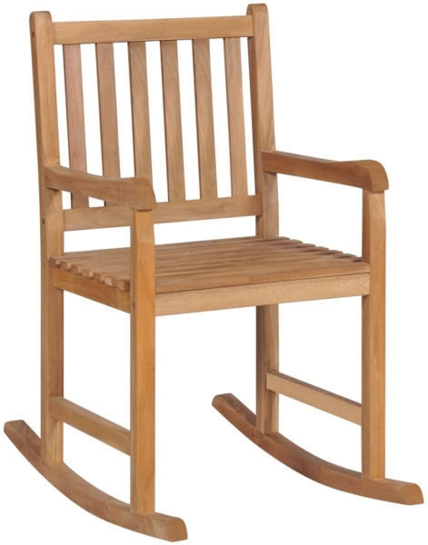 vidaXL Schaukelstuhl mit Königsblauem Kissen Massivholz Teak 3062767