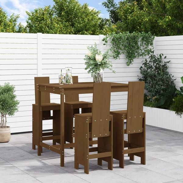 vidaXL 5-tlg. Gartenbar-Set Honigbraun Massivholz Kiefer 3157778