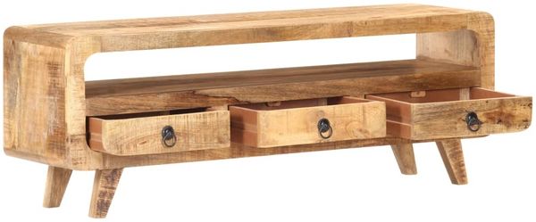 TV-Schrank Lowboard TV 117x30x41 cm Raues Mango-Massivholz