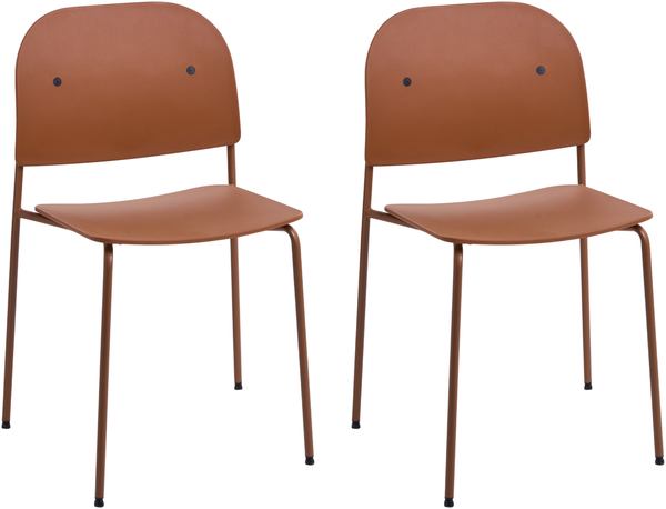 Esszimmerstuhl 2er Set WINDUST Metall Orange