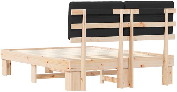 vidaXL Bettgestell mit gepolstertem Kopfteil Schwarz 140 x 190 cm 877356 Bild 7